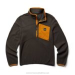 Men Polar Fleece 1/4 Zip VZRN293 Charcoal Wolverine