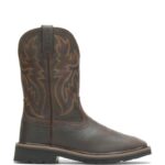 Men Rancher Square-Toe Steel-Toe Wellington VZRN116 Dk Brown/Rust Wolverine