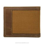 Unisex Canvas & Leather Bifold Wallet VZRN316 Brown/Chestnut Wolverine - Image 2