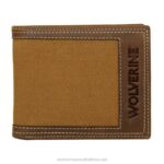Unisex Canvas & Leather Bifold Wallet VZRN316 Brown/Chestnut Wolverine