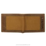 Unisex Canvas & Leather Bifold Wallet VZRN316 Brown/Chestnut Wolverine - Image 4