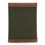 Unisex Canvas & Leather Trifold Wallet VZRN280 Brown/Olive Wolverine - Image 2