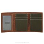 Unisex Canvas & Leather Trifold Wallet VZRN280 Brown/Olive Wolverine - Image 3